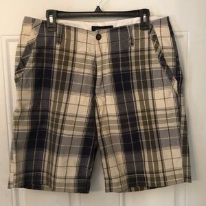 Tommy Hilfiger Blue and Green Plaid Shorts